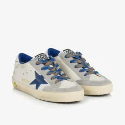 Golden Goose Boys White Leather Super-Star Trainers New