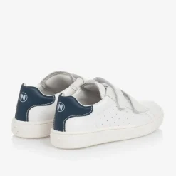 Naturino Boys White Leather Velcro Trainers Clearance