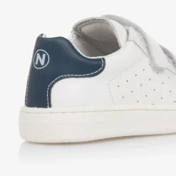 Naturino Boys White Leather Velcro Trainers Clearance