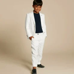 Romano Boys White Linen & Cotton Suit Best
