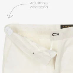 Romano Boys White Linen & Cotton Suit Best