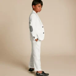 Romano Boys White Linen & Cotton Suit Best