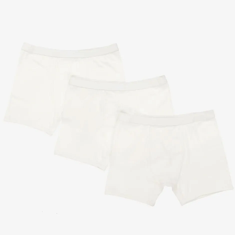 Childrensalon Essentials Boys White Organic Boxer Briefs (3 Pack) Best