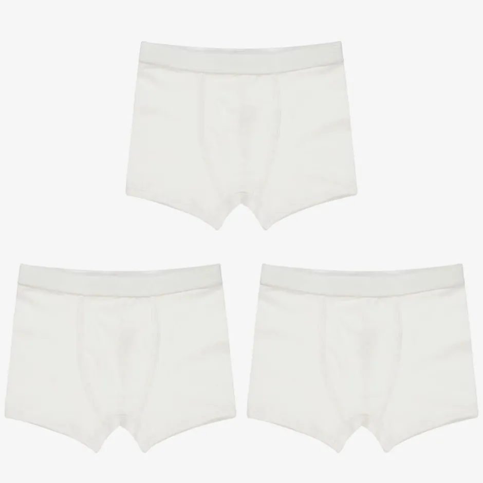 Childrensalon Essentials Boys White Organic Boxer Briefs (3 Pack) Best