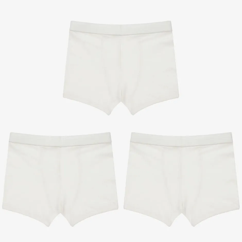 Childrensalon Essentials Boys White Organic Boxer Briefs (3 Pack) Best