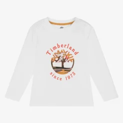 Timberland Boys White Organic Cotton Top New