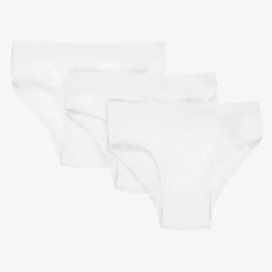 Childrensalon Essentials Boys White Organic Cotton Briefs (3 Pack) Clearance