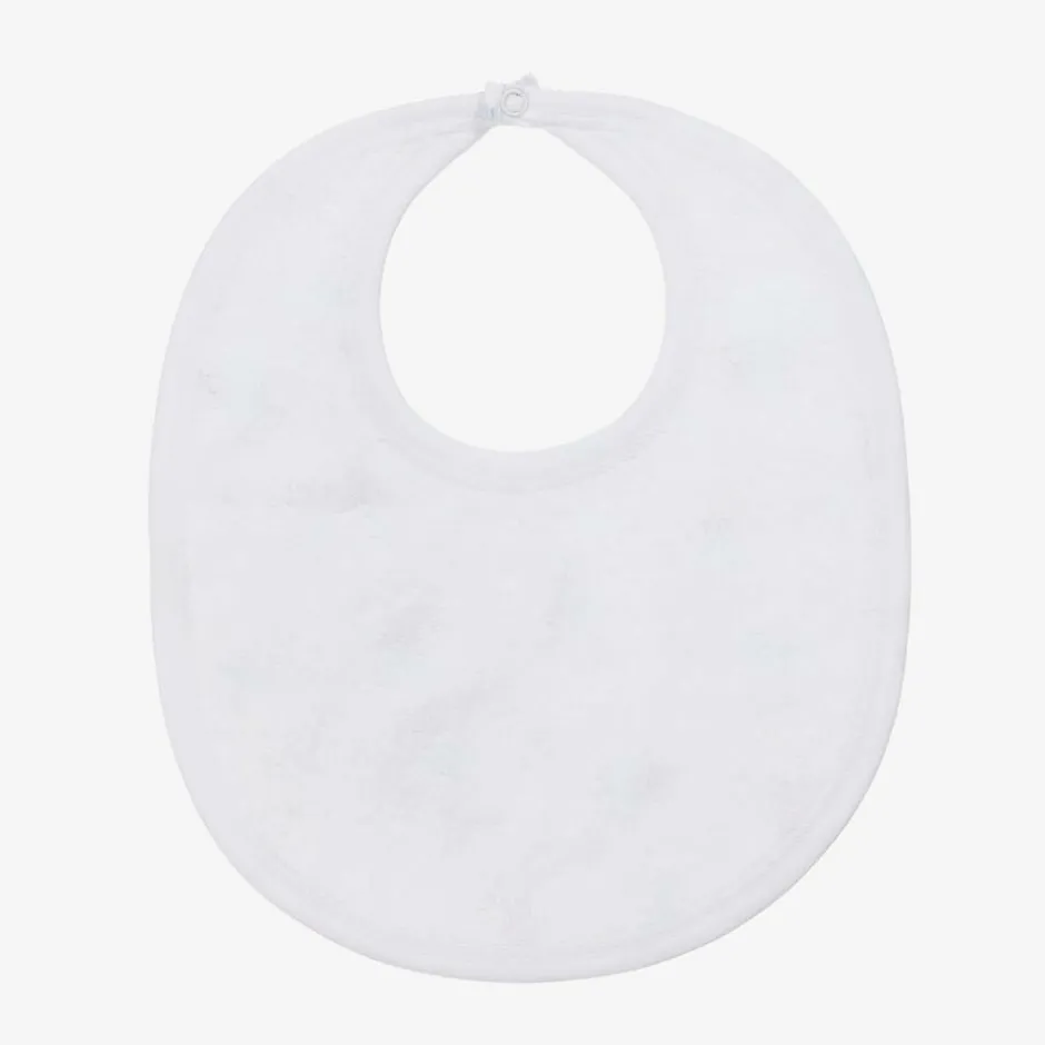 Kissy Kissy Boys White Pima Cotton Playground Pups Bib Outlet