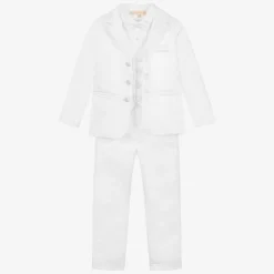 Childrensalon Occasions Boys White Satin 5-Piece Suit Sale