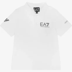 EA7 Emporio Armani Boys White Ventus7 Sports Polo Shirt Best