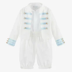 Beatrice amp; George Boys White Viscose Military Shorts Suit Outlet