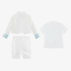 Beatrice amp; George Boys White Viscose Military Shorts Suit Outlet