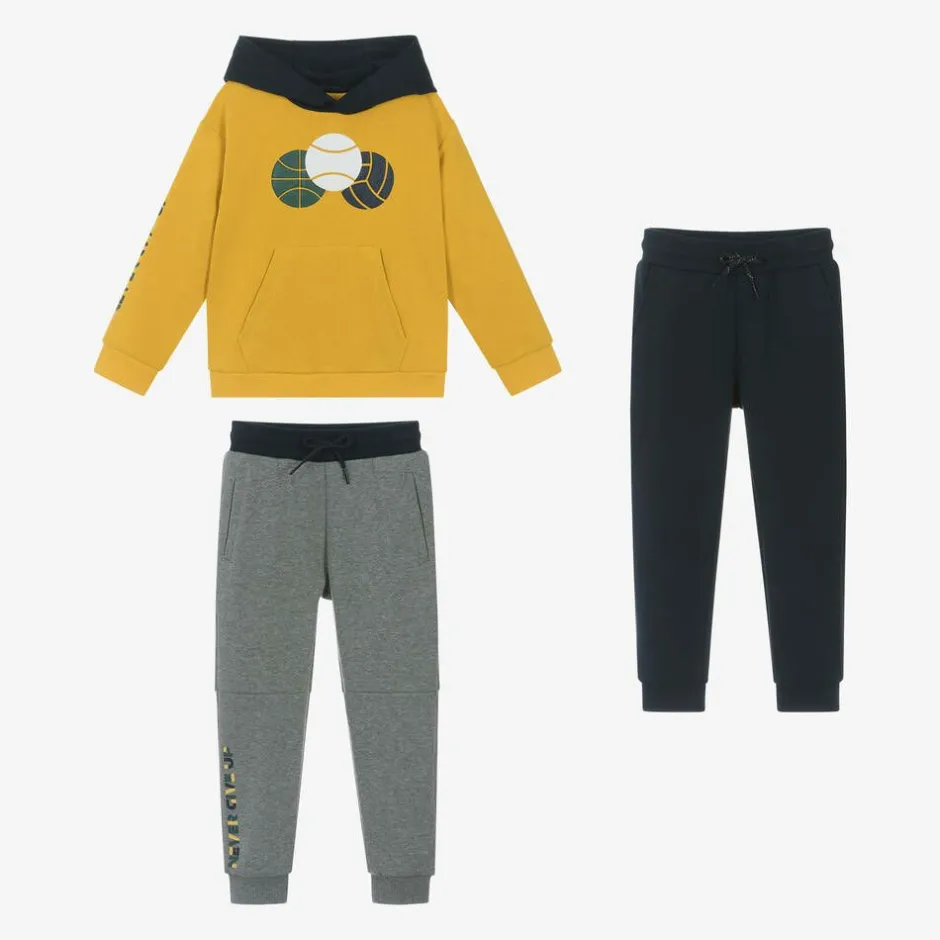 Mayoral Boys Yellow & Blue Cotton Tracksuit Set Clearance