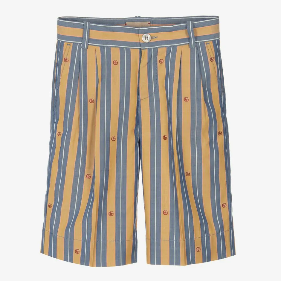 Gucci Boys Yellow & Blue Striped Cotton Shorts Best