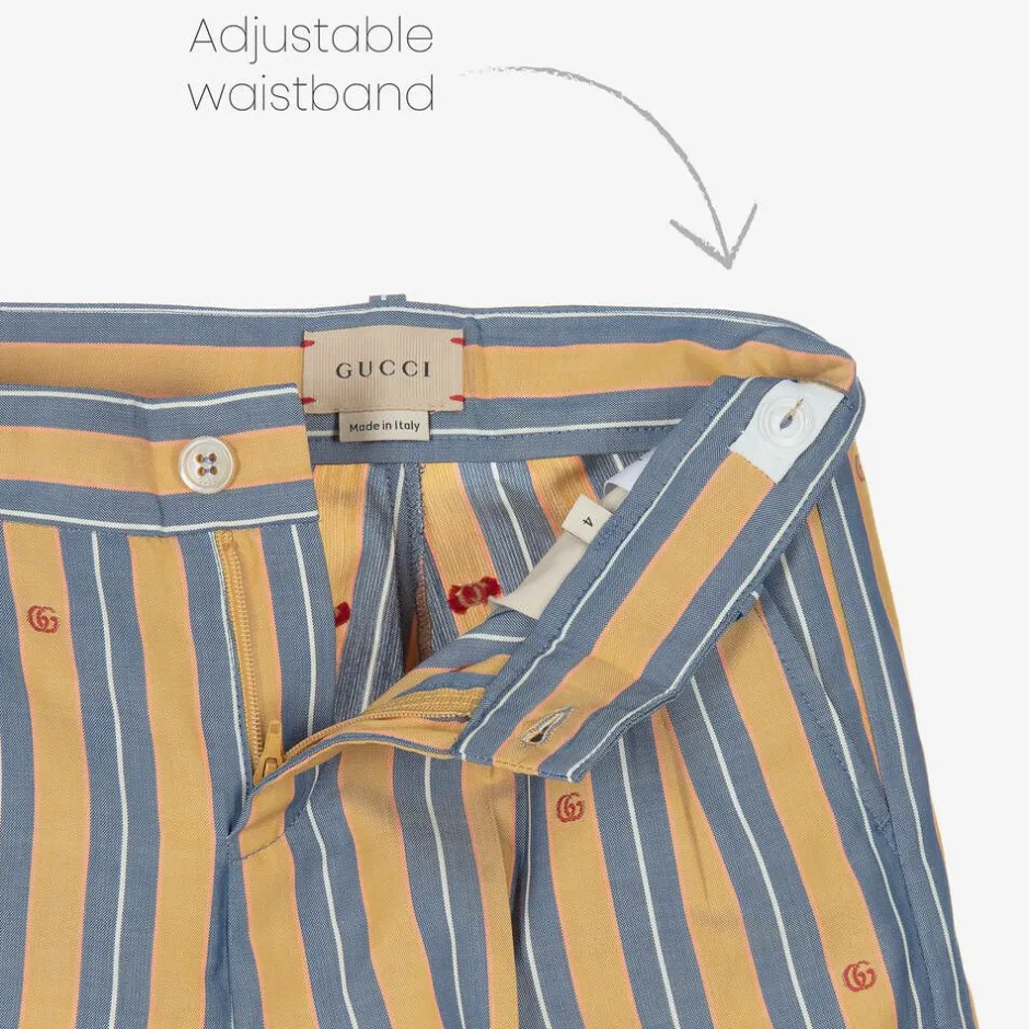 Gucci Boys Yellow & Blue Striped Cotton Shorts Best