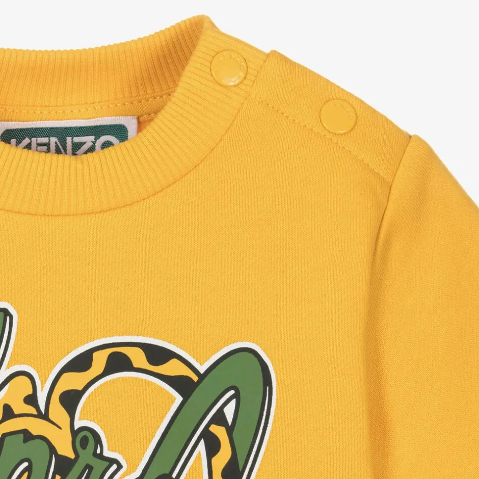KENZO KIDS Boys Yellow Cotton Tiger Sweatshirt Online