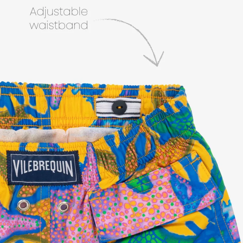 Vilebrequin Boys Yellow Glowed Stars Swim Shorts New