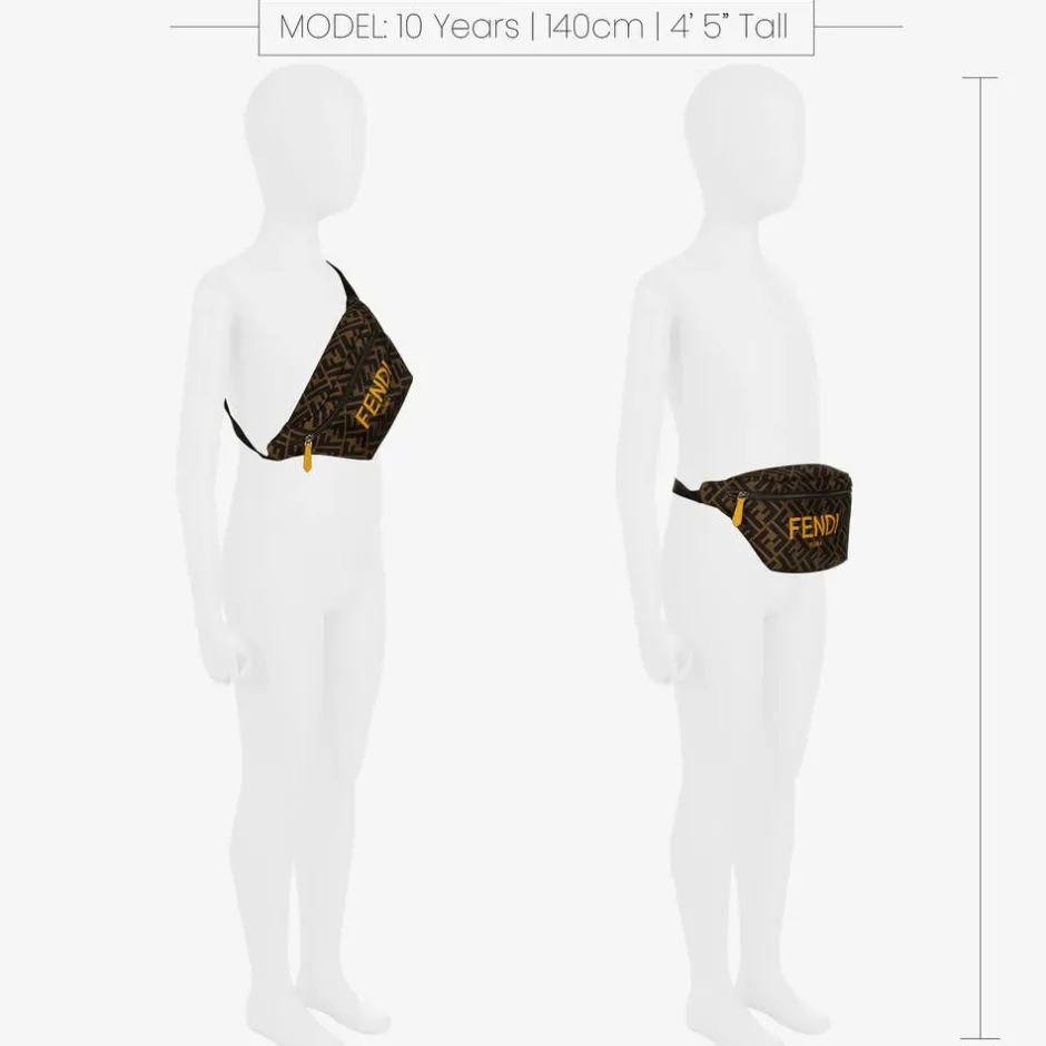 Fendi Brown & Yellow FF Belt Bag (23cm) New