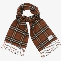 Burberry Brown Checked Cashmere Scarf DarkBirchBrown Online