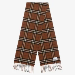 Burberry Brown Checked Cashmere Scarf DarkBirchBrown Online