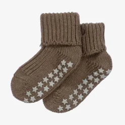 Falke Brown Cotton Baby Slipper Socks