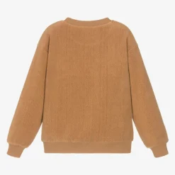 Moschino Kid-Teen Brown Cotton Fleece Teddy Bear Sweatshirt Hot