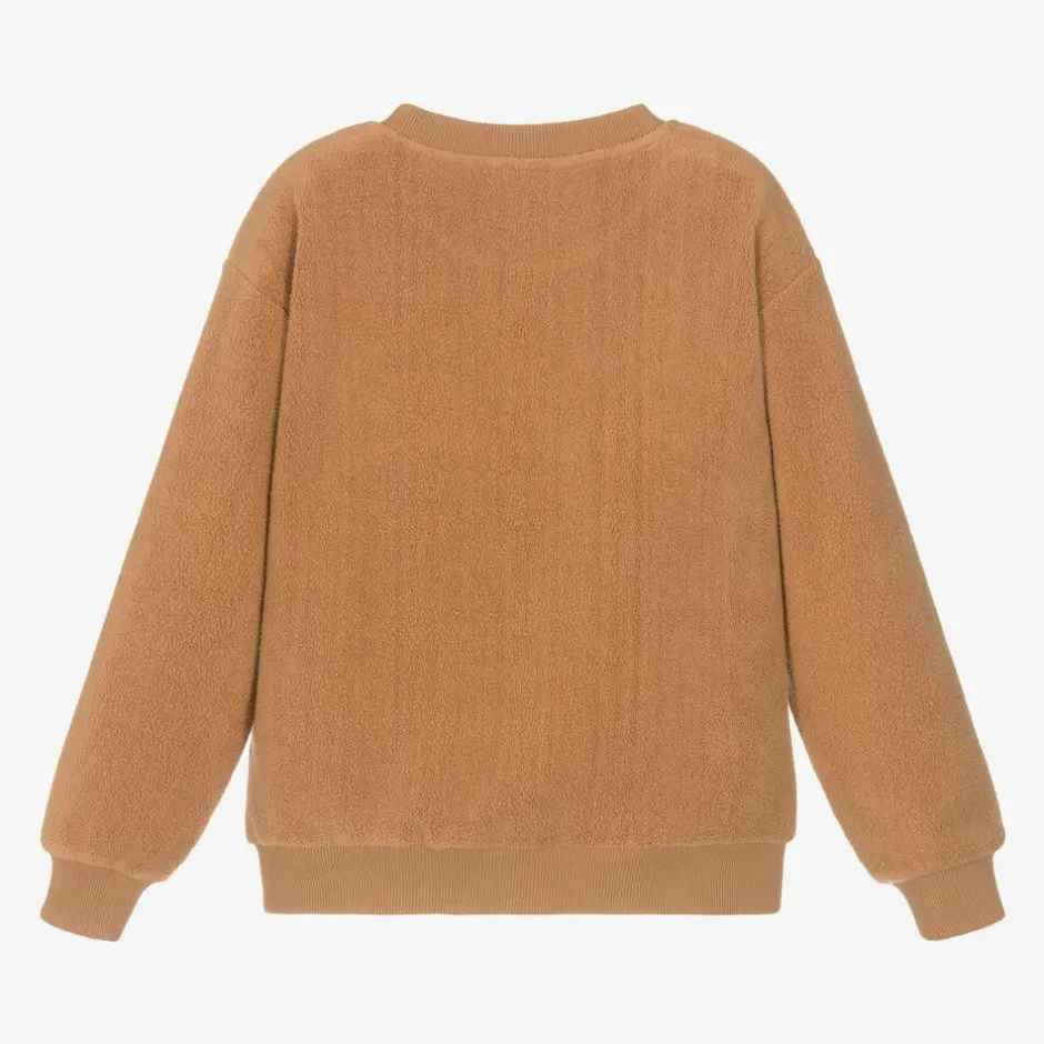 Moschino Kid-Teen Brown Cotton Fleece Teddy Bear Sweatshirt Hot