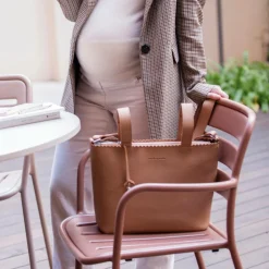 Pasito a Pasito Brown Faux Leather Baby Organiser Bag (30cm) New