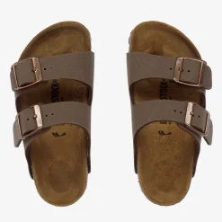 Birkenstock Brown Faux Leather Buckled Sandals Discount