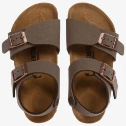 Birkenstock Brown Faux Leather Sandals Hot
