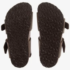 Birkenstock Brown Faux Leather Sandals Hot
