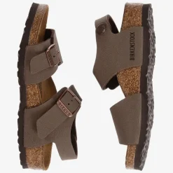 Birkenstock Brown Faux Leather Sandals Hot