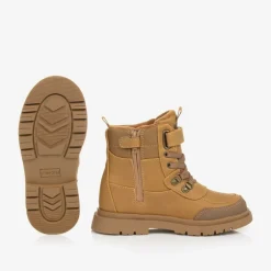 Mayoral Brown Faux Leather Waterproof Boots Clearance