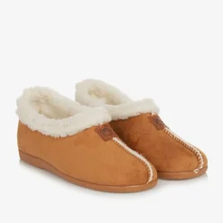 Pisamonas Brown Faux Sheepskin Slippers Outlet