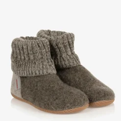 Giesswein Brown Felted Wool Slippers New