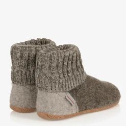 Giesswein Brown Felted Wool Slippers New