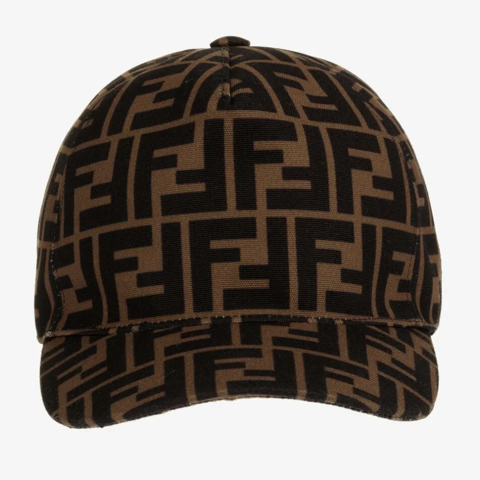 Fendi Brown FF Logo Cap Online