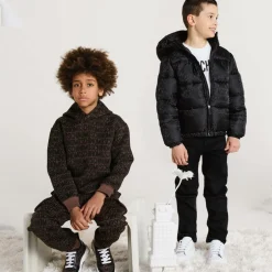 Moschino Kid-Teen Brown Knitted Hoodie Sale