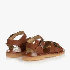 Young Soles Brown Leather Buckle Sandals