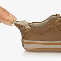 Tip Toey Joey Brown Leather First Walker Trainers Hot