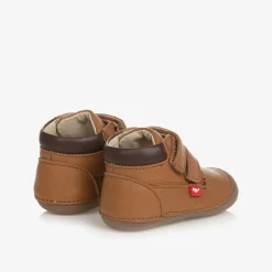 Chipmunks Brown Leather First-Walker Boots Discount