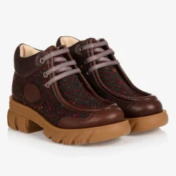 Gucci Brown Leather Lace-Up Boots Online