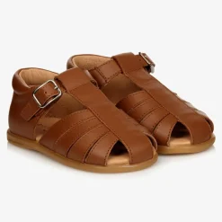 Childrens Classics Brown Leather Sandals Best