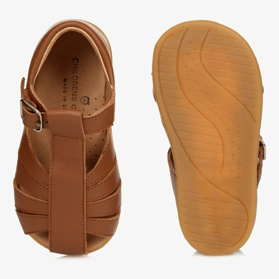 Childrens Classics Brown Leather Sandals Best