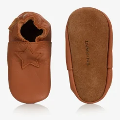 EN FANT Brown Leather Star Slippers Best