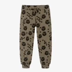 Mini Rodini Brown Organic Cotton Cats Joggers New