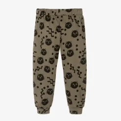 Mini Rodini Brown Organic Cotton Cats Joggers New