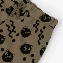Mini Rodini Brown Organic Cotton Cats Joggers New