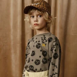 Mini Rodini Brown Organic Cotton Cats Top