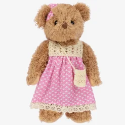 Powell Craft Brown Pink Dress Teddy Bear (34cm)